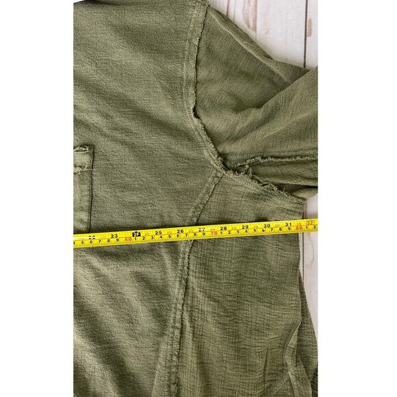 NWT Anthropology by Caite Nikola Tunic Olive Color Size XL Raw Hems - Picture 14 of 14
